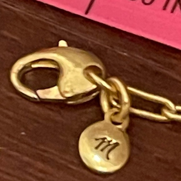 madewell gold Necklace with heart and blue floral charms - Picture 5 of 5